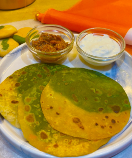 Tricolour Parathas for Independence Day | Carrot Spinach and Plain Parathas | Healthy Tricolour Indian Flatbreads | Tricolour Roti for 15th August — recipe by Renu Dalal