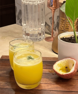 Passionfruit Mojito | Fresh Passion Fruit Mojito | Homemade Passionfruit Mocktail | Refreshing Passionfruit Mint Mojito — recipe by Renu Dalal