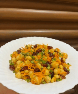 Carrot Chickpea Salad | Healthy Chickpea Salad | Carrot Cranberry Salad | Protein Rich Salad Recipe — recipe by Renu Dalal